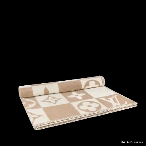 BLANKET THROW BROWN CHECKERED CUSTOM 0522